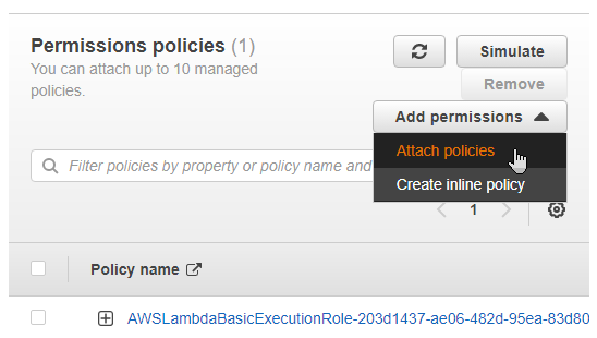 Attach Policies