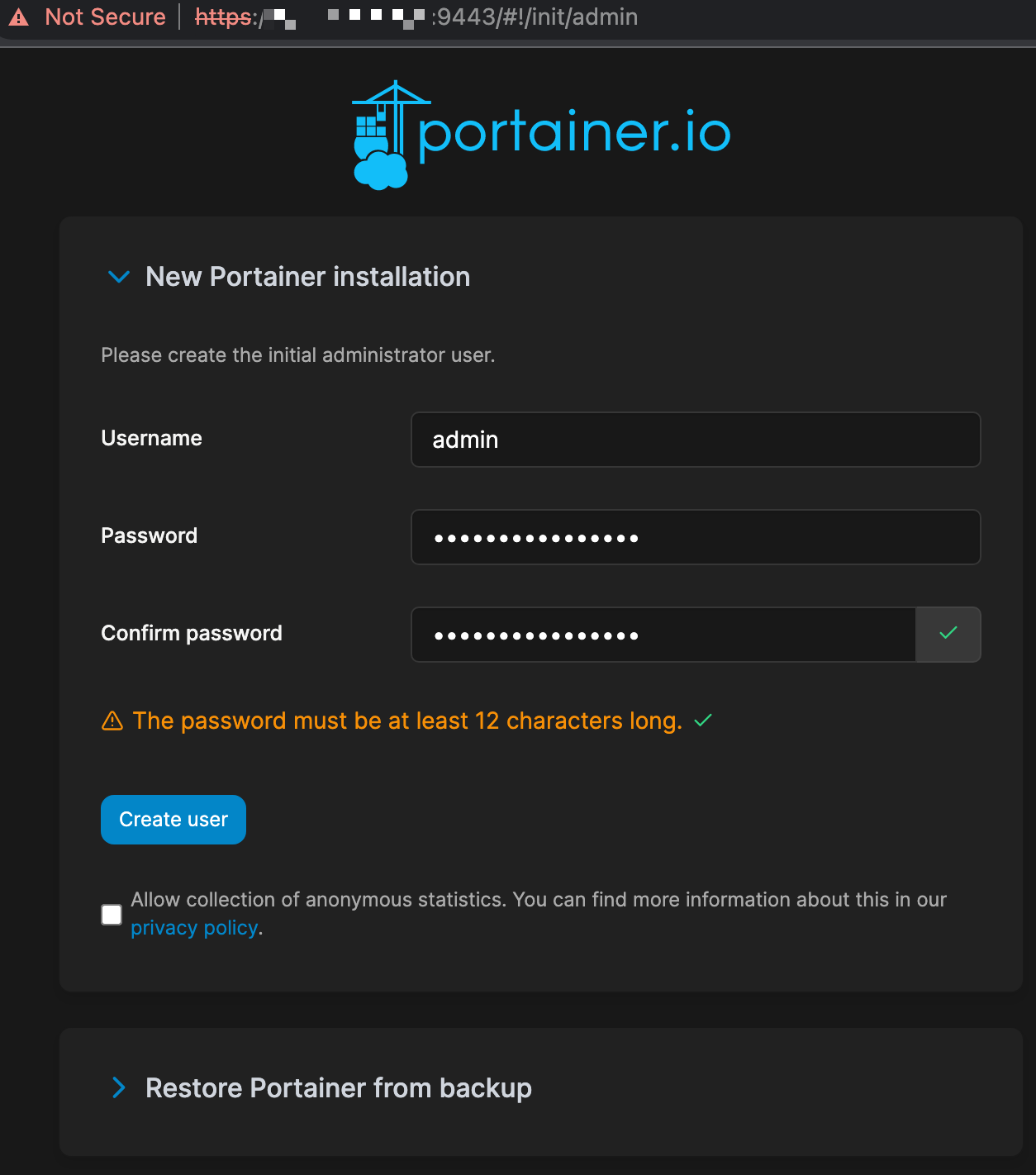 Create Admin Account