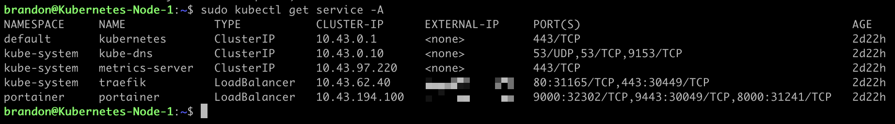 kubcectl get service