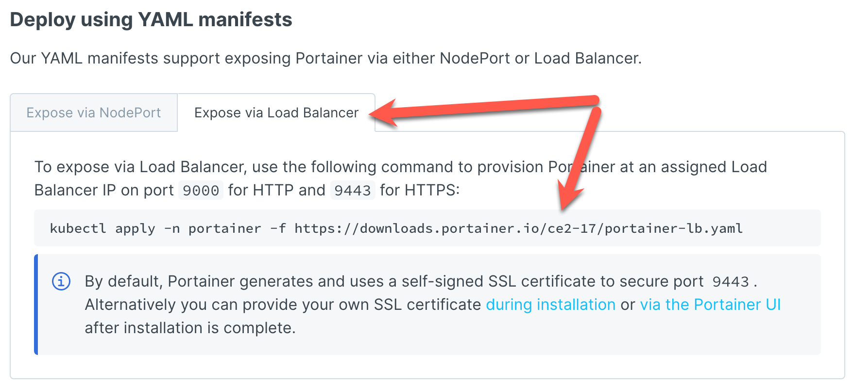 Portainer Using YAML Manifest
