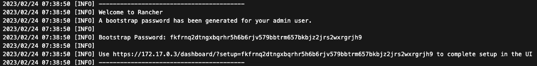 Bootstrap Password in Logs