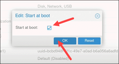 Enable VM to Start Boot