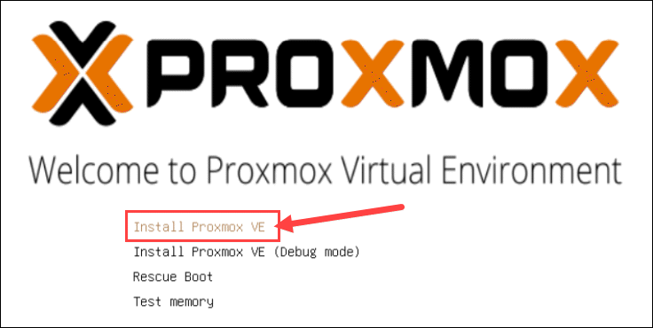 ProxMox Installer Menu