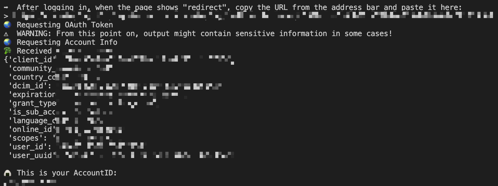 Output from Redirected URL