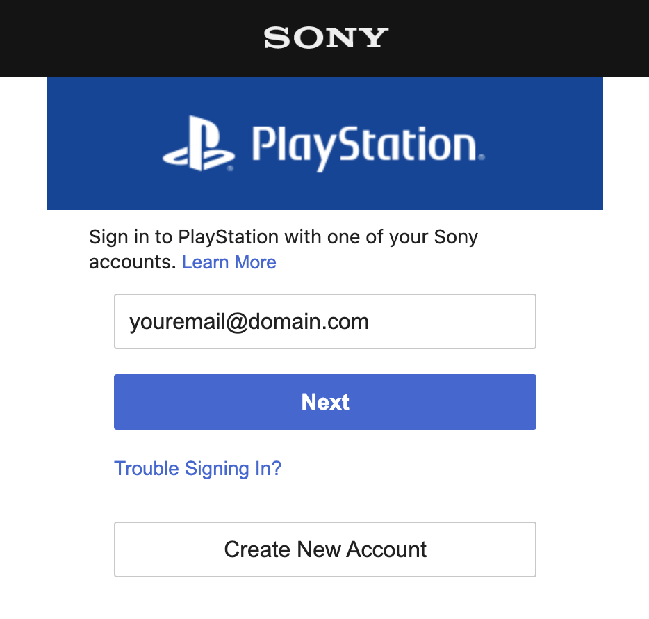 Sony Sign In