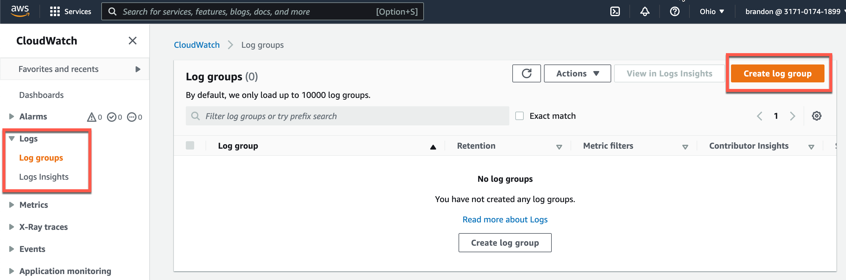Create Log Group