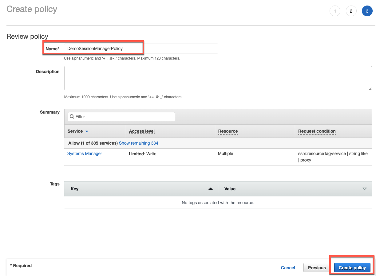 Review and Name IAM Policy